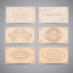 Set Of Vintage Luxury Greeting Restaurant Menu Design Template
