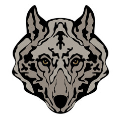 wolf head face vector illustration.