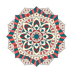 Round Indian Ornament / Hand Drawn Mandala