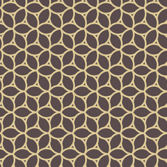 Seamless ornament. Modern geometric pattern with repeating elements. Brown and golden pattern