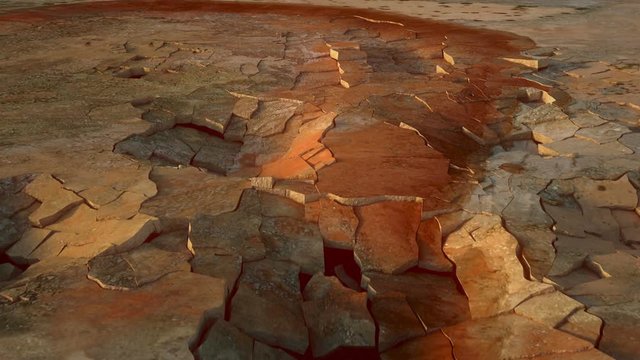 Computer generated earthquake with ground collapse