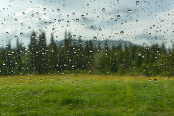 water drops window rain car