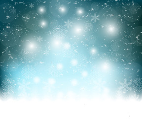 Christmas blue background snowflakes