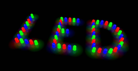 Led Diodes Arranged in Led Text Layout