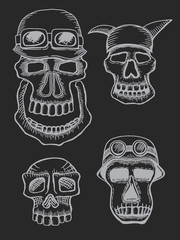 Skulls in helmet