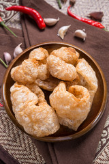 Crispy Pork Skin,asia style food.