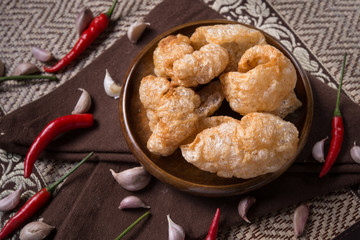 Crispy Pork Skin,asia style food.