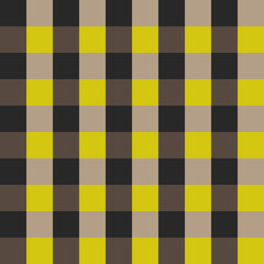 Plaid shirt seamless vector pattern. Checkered yellow and brown fabric texture ornament.