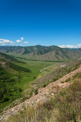 mountain valley forest sky