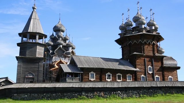 Wooden architectural ensemble of Kizhi on Kizhi Island in Russia. Churchyard declared a World Heritage Site by UNESCO.