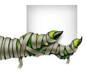 Mummy Hand Holding Sign © freshidea