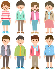 若い男女のイラストセット