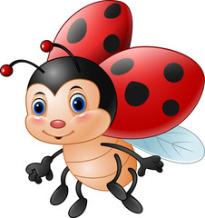 Naklejka premium Cartoon funny ladybug