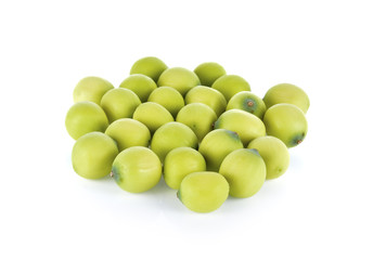 lotus seeds in basket on white background