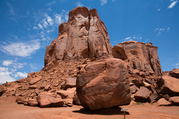 The Cube Rock Formation at Monument Valley, Arizona