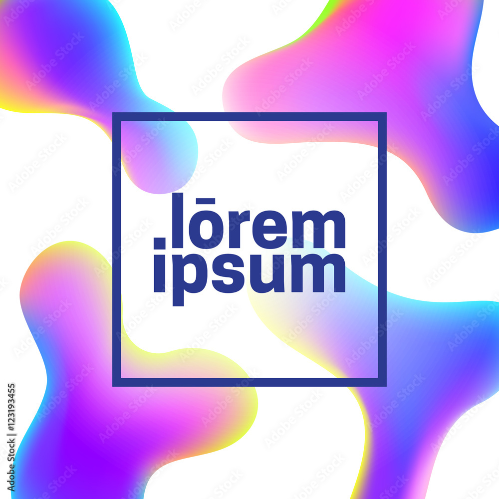 Poster fluid colors background with frame for your text. vector illustration.
