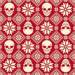 スカルとノルディックの柄