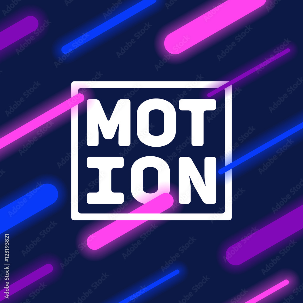 Poster abstract dynamic background. neon lights in motion. eps10 vector.