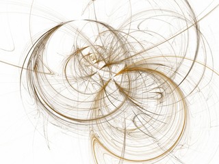 Obraz premium Abstract fractal with golden circular curved lines