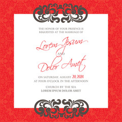 Luxury vintage wedding invitation card