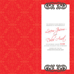 Luxury vintage wedding invitation card