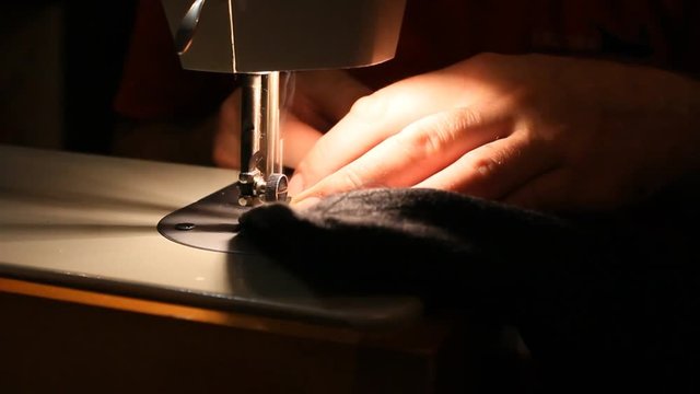 electric sewing machine at wor