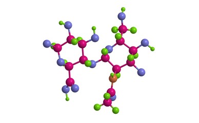 Molecular structure of hyaluronic acid, 3D rendering