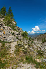 mountain valley forest sky