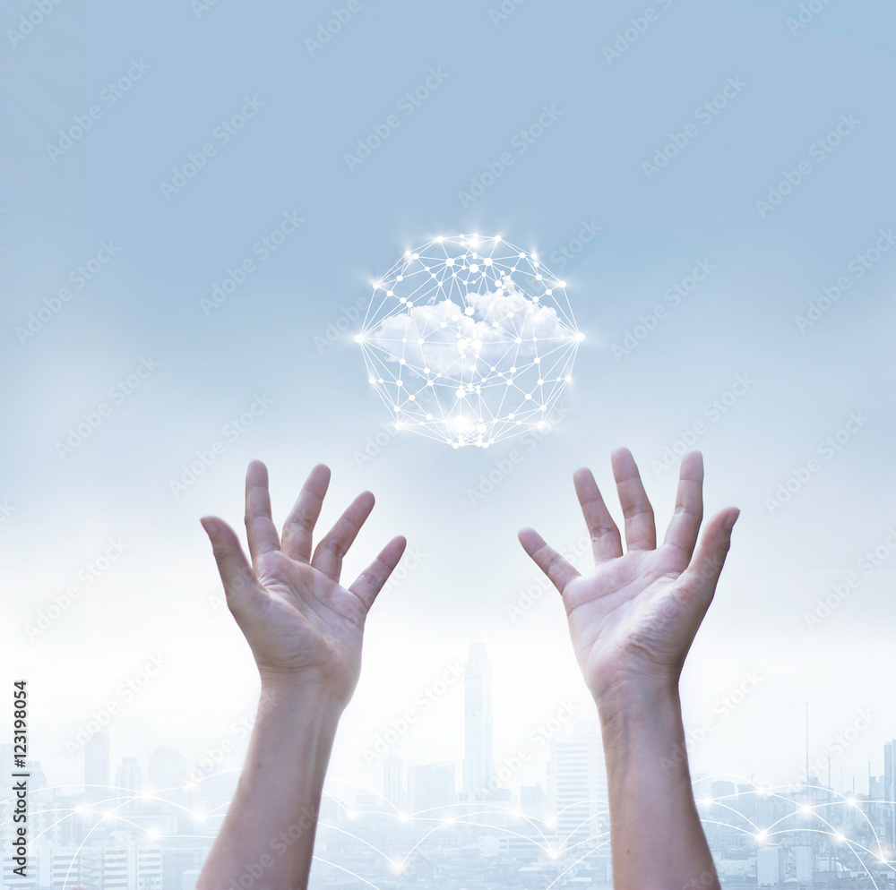 Poster  Abstract of business cloud computing circle global network