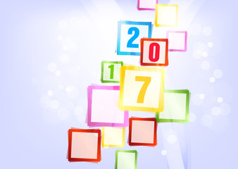 Happy New Year 2017 background. Colorful, Greeting card