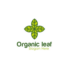 Organic Leaf logo design vector