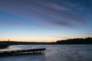 Fototapeta premium lake sunset sky clouds