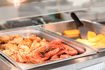Close up of fried shrimp.