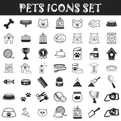 pets icons set