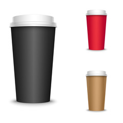 Vector illustration of coffee cups set, isolated on white
