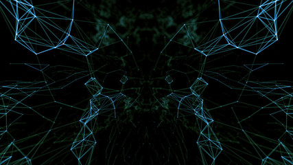 Geometric Abstract mesh background with circles and lines.