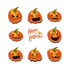Halloween set with pumpkins