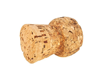 Wine cork isolated on white background