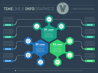 Part of the report with logo and icons set. Vector infographic o