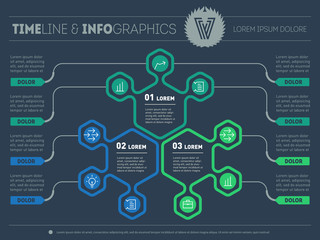 Part of the report with logo and icons set. Vector infographic o