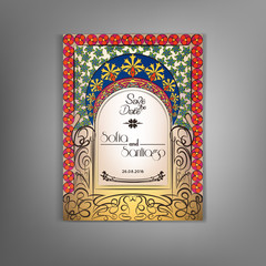 Wedding card Nouveau style. Save The Date