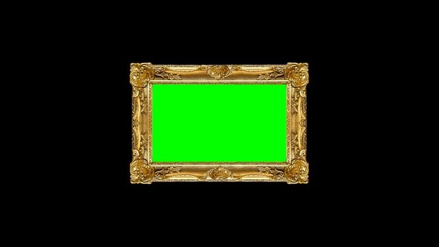 movement of a frame on a black background with the  with a green screen for your own custom content.   