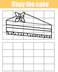 Grid copy children educational game, printable drawing kids activity