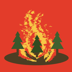 Obraz premium Natural disaster catastrophe.Fire in the forest.
