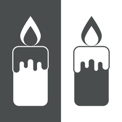 Icono plano vela encendida gris