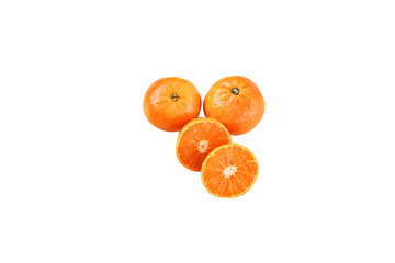 Ripe tangerine on white background isolated.