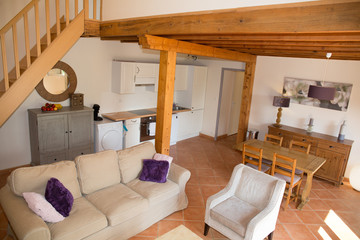 Modern living room in a white bright colors
