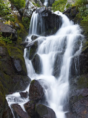 Waterfall in the Karakolsky lakes area. Altai Republic, Russia