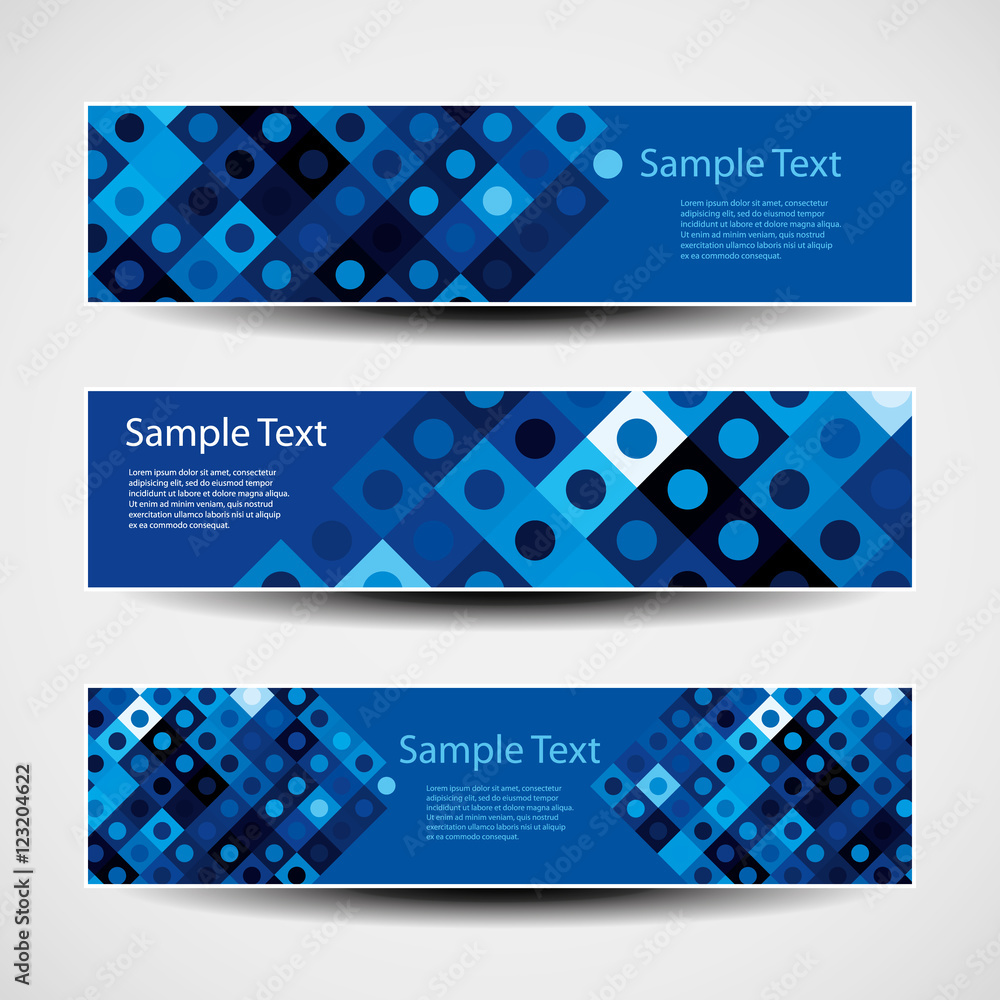 Poster banner or header design with abstract blue pattern