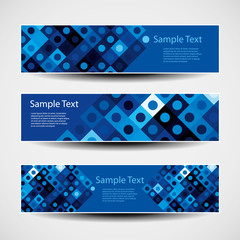 Fototapeta premium Banner or Header Design with Abstract Blue Pattern